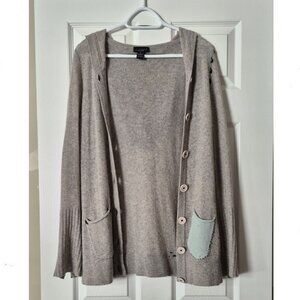 LINE Cashmere Hooded Cardigan